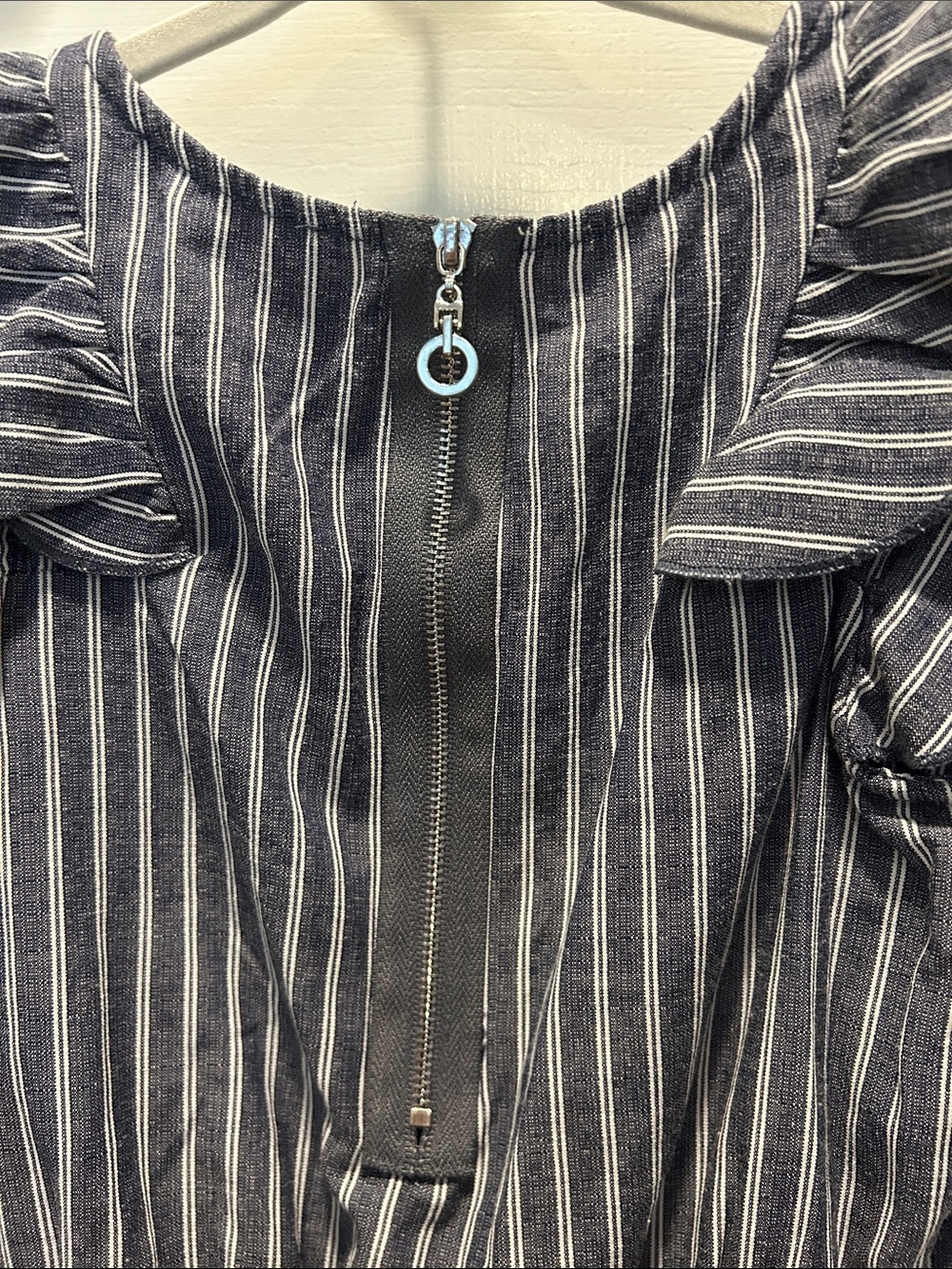 Truly Me Black and White Striped Ruffle Romper - Picture 6 of 6